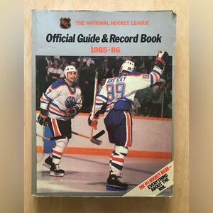 1985-86 NHL Official Guide & Record Book Wayne Gretzky & Paul Coffey on Cover